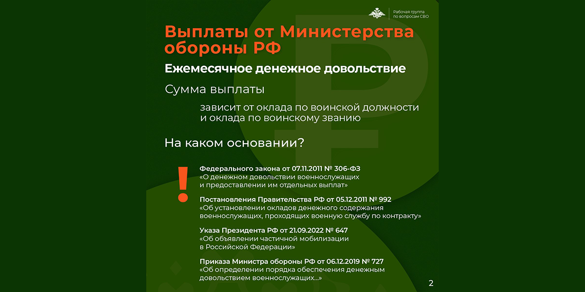 Выплаты военнослужащим в августе 2024
